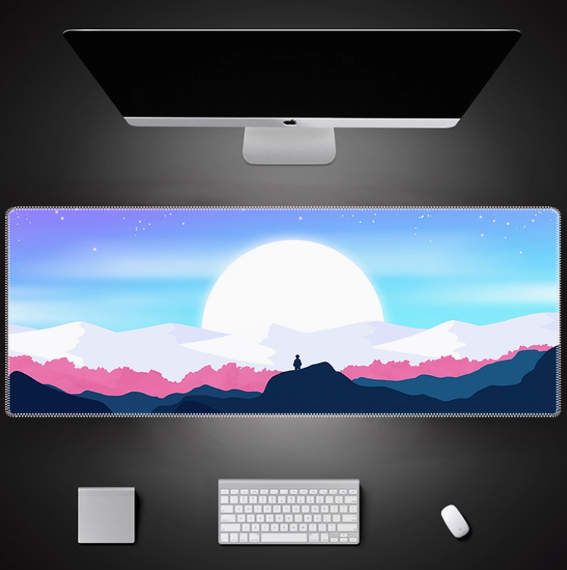 Desk Setup Natural - Minimalist Natural Mountain Beauty Mausepad Natural