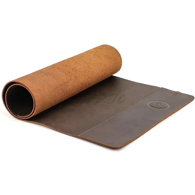 Desk Setup Carpet - Vintage Cowhide Mouse Pad with Super