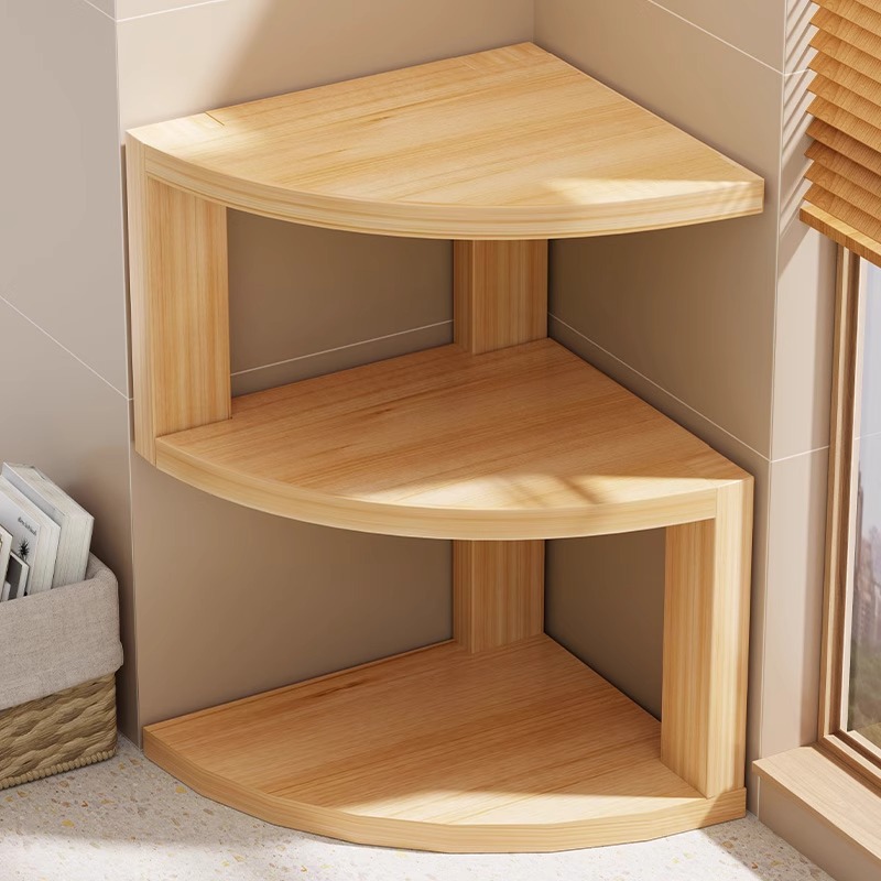 Desk Setup Home Office - Corner Storage Holders Wooden Organizer Bookshelf