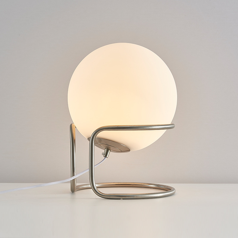 Desk Setup White - Minimalism Bauhaus White Glass Table Lamp