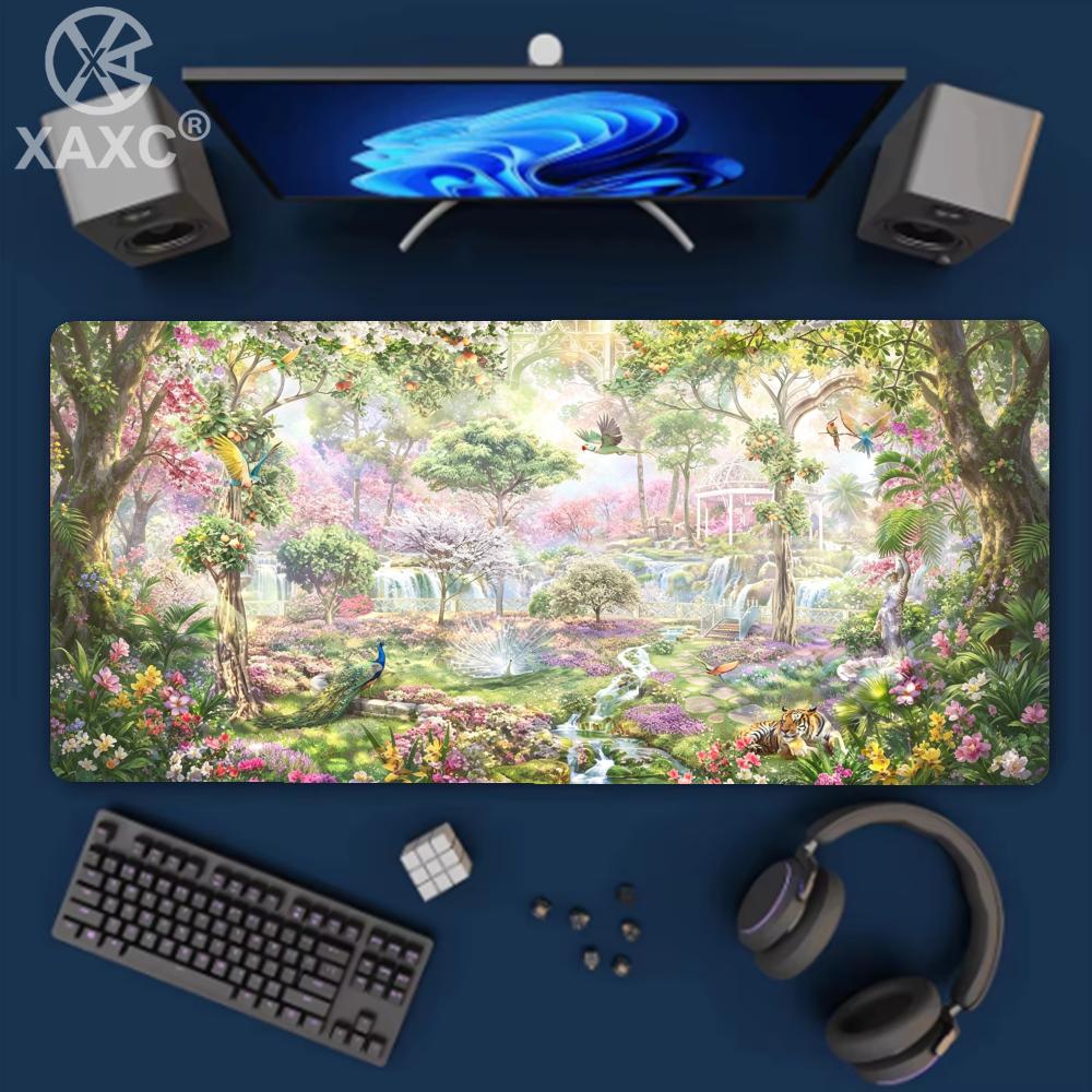 Desk Setup Natural - nchanted Forest Desk Mat 90x40cm， Nature