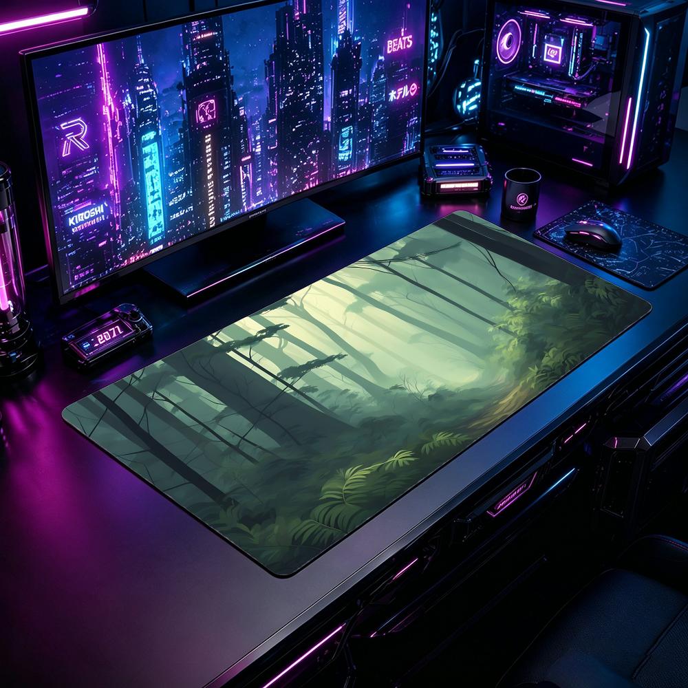 Desk Setup Natural - Nature MMisty Landscapeew Gaming Mouse Pad