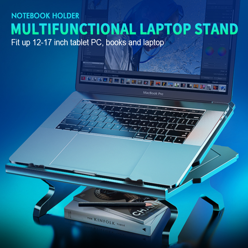 Desk Setup Pink - Coolcold laptop stand adjustable height plastic