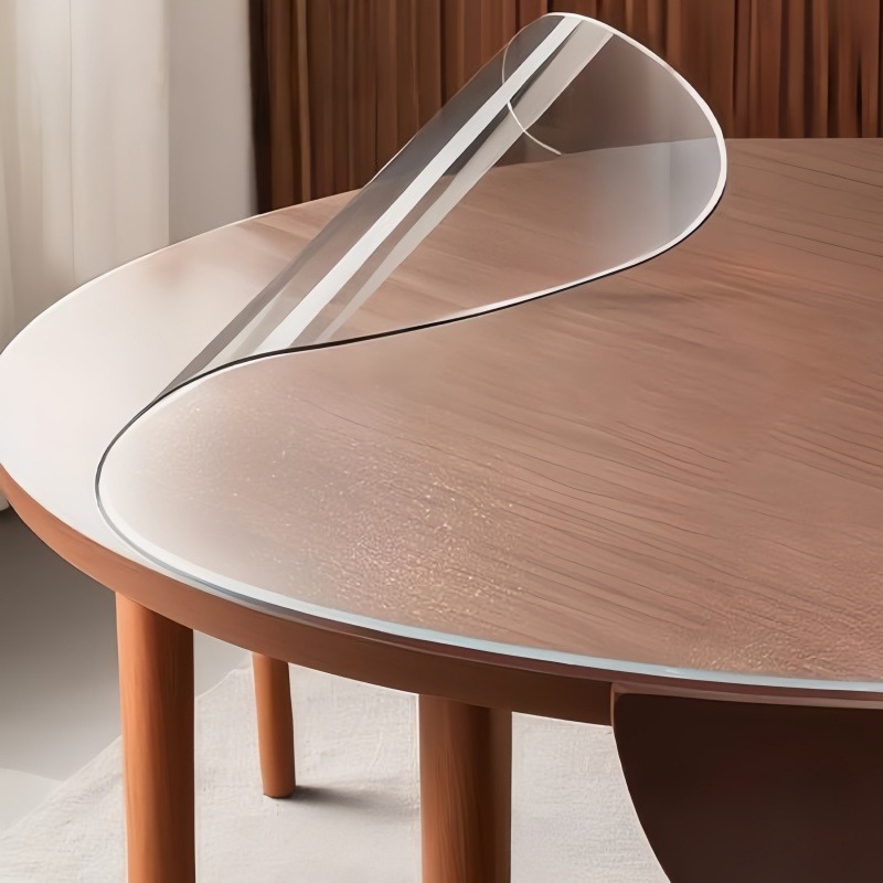 Desk Setup Carpet - 1pc 100/110/120cm Clear PVC Round Table