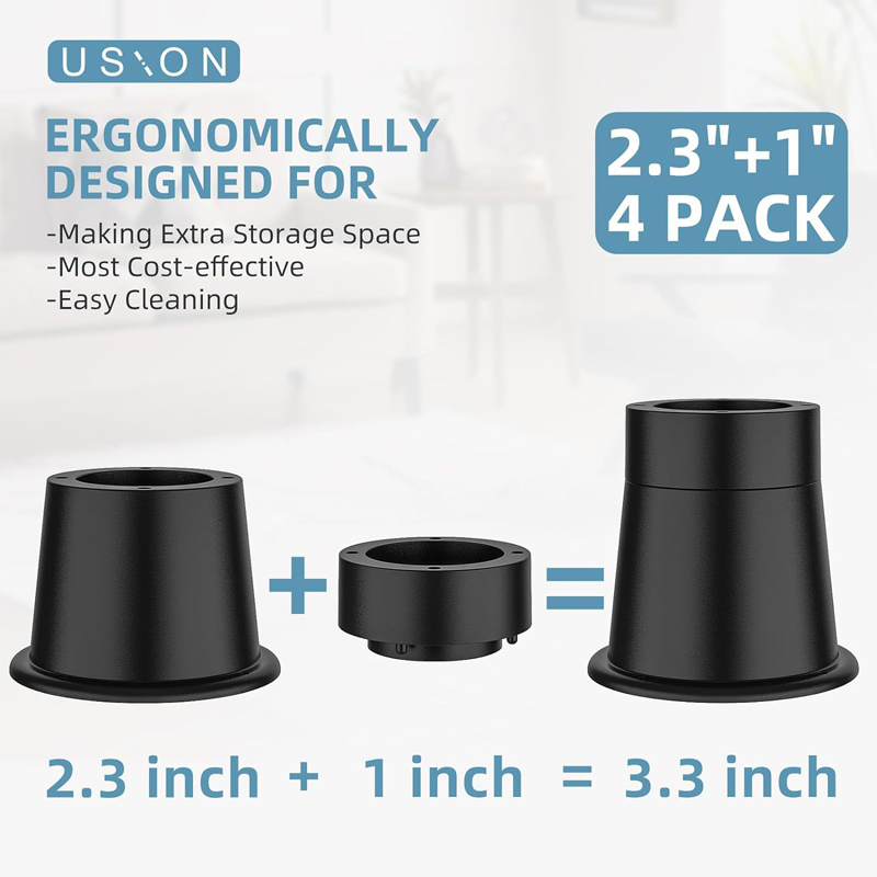 4Pcs Heavy Duty Furniture Rise - Desk Setup Riser avaliação e preço