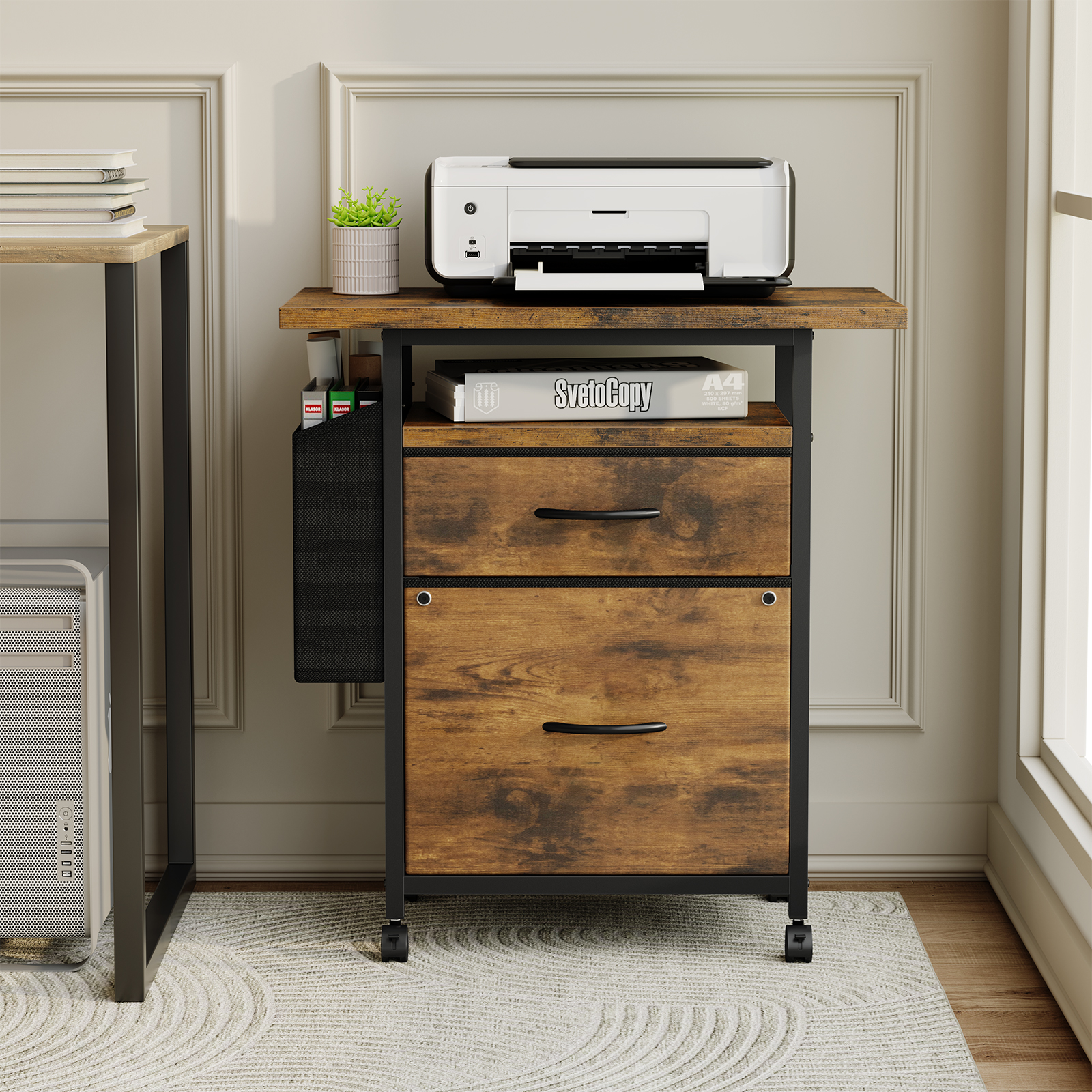 JHK Mobile File Cabinet with 2 - Desk Setup Home Office avaliação e preço
