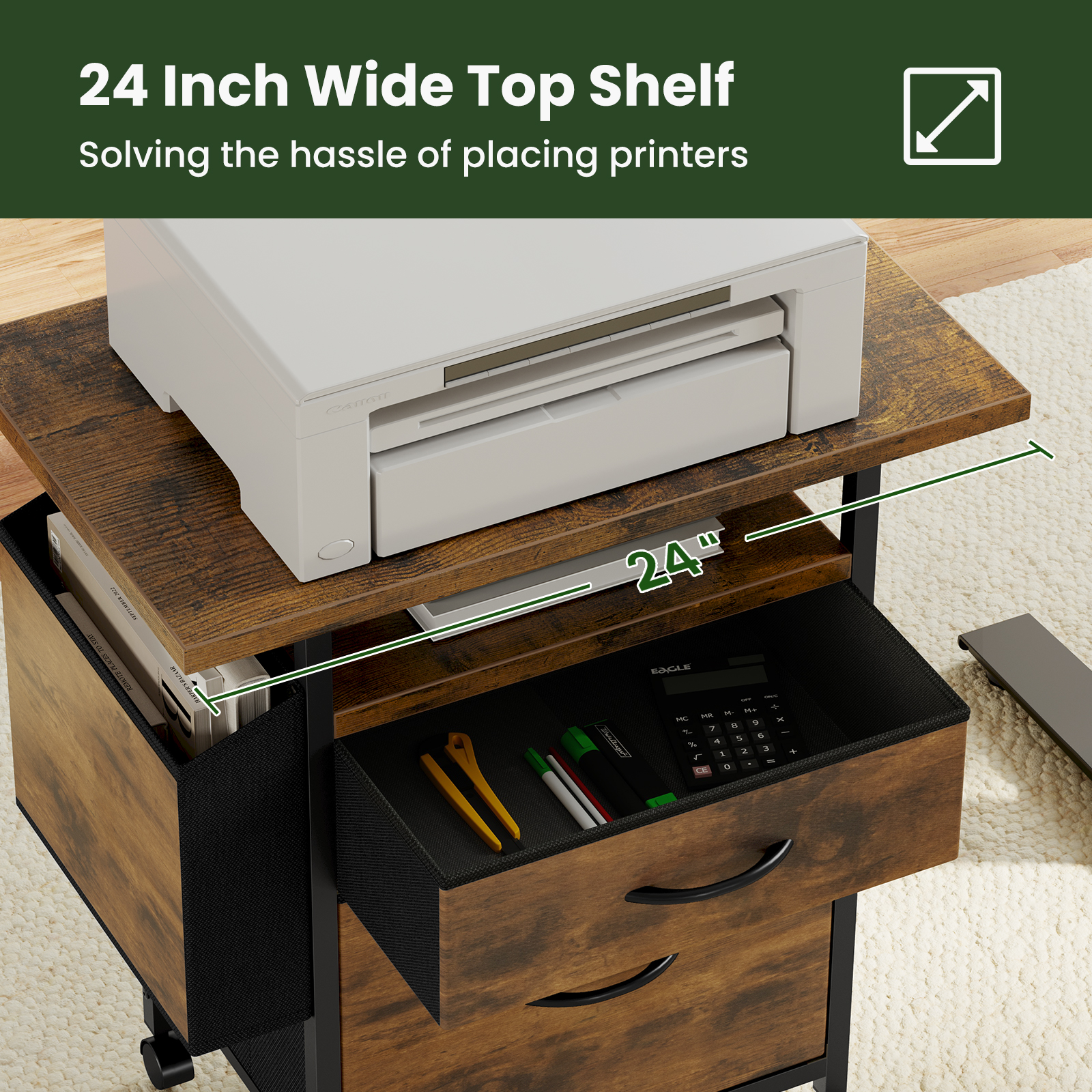 JHK Mobile File Cabinet with 2 - Desk Setup Home Office avaliação e preço