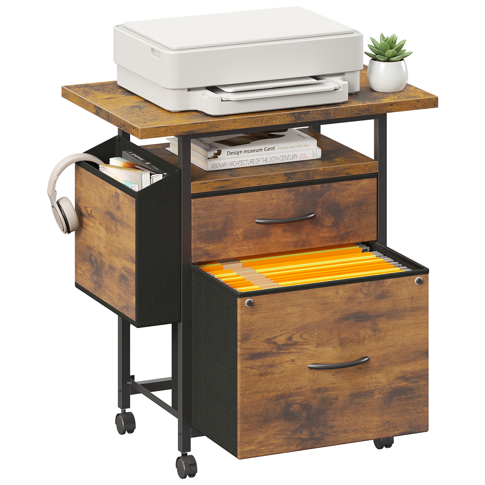 JHK Mobile File Cabinet with 2 - Desk Setup Home Office avaliação e preço
