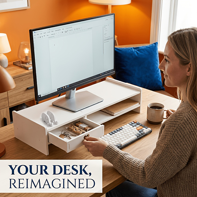 Minimalist White PVC Monitor S - Desk Setup Home Office avaliação e preço