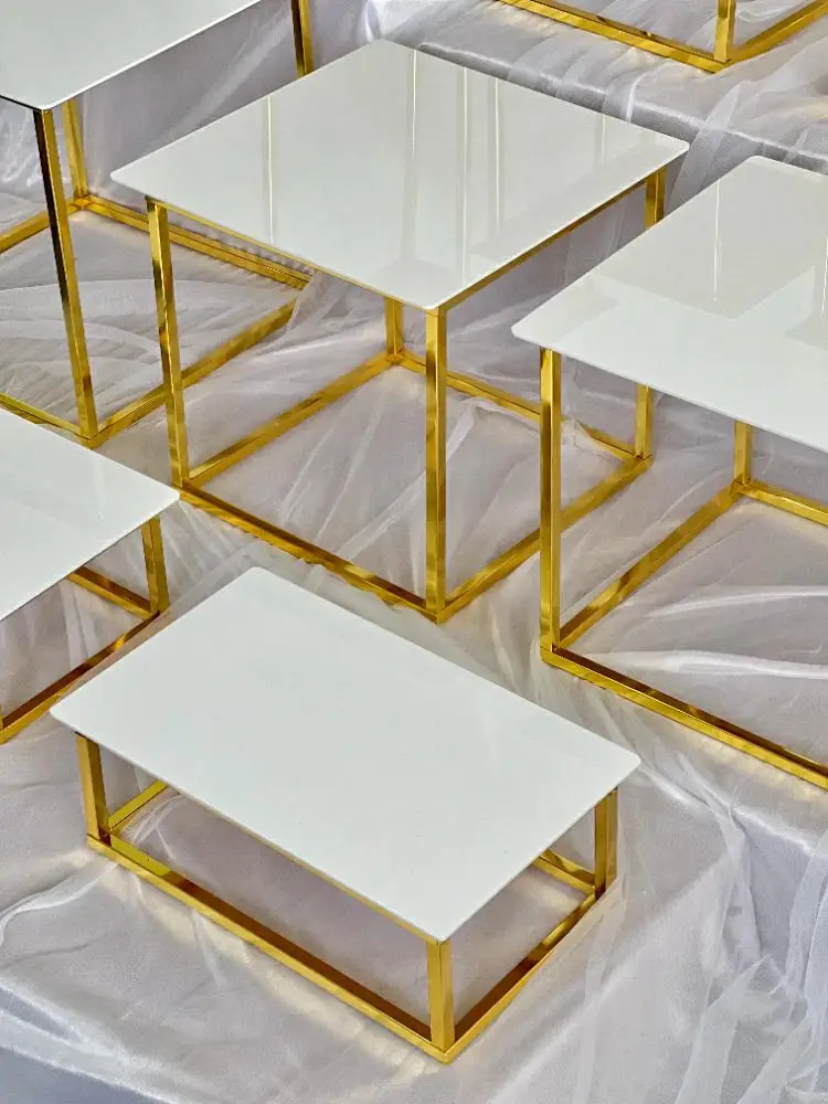 12-20 PCS Luxury Gold Frame Wh - Desk Setup Riser avaliação e preço