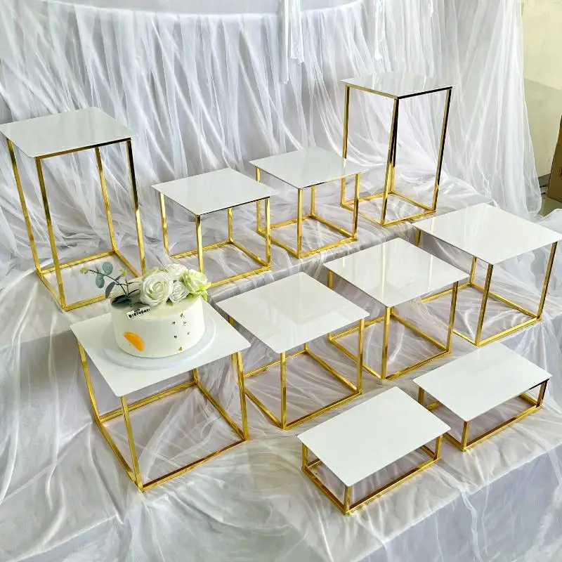 12-20 PCS Luxury Gold Frame Wh - Desk Setup Riser avaliação e preço
