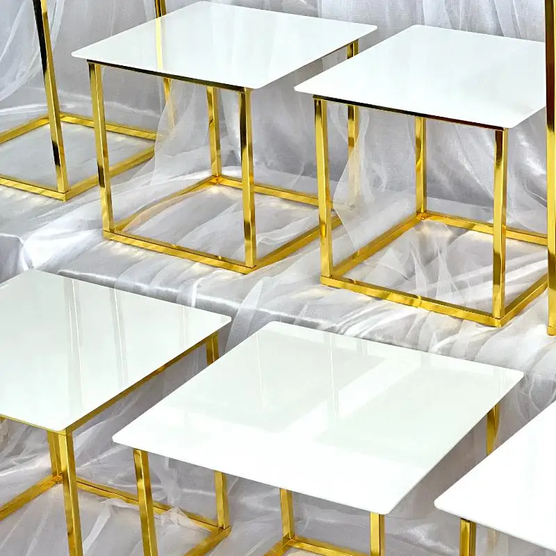 12-20 PCS Luxury Gold Frame Wh - Desk Setup Riser avaliação e preço