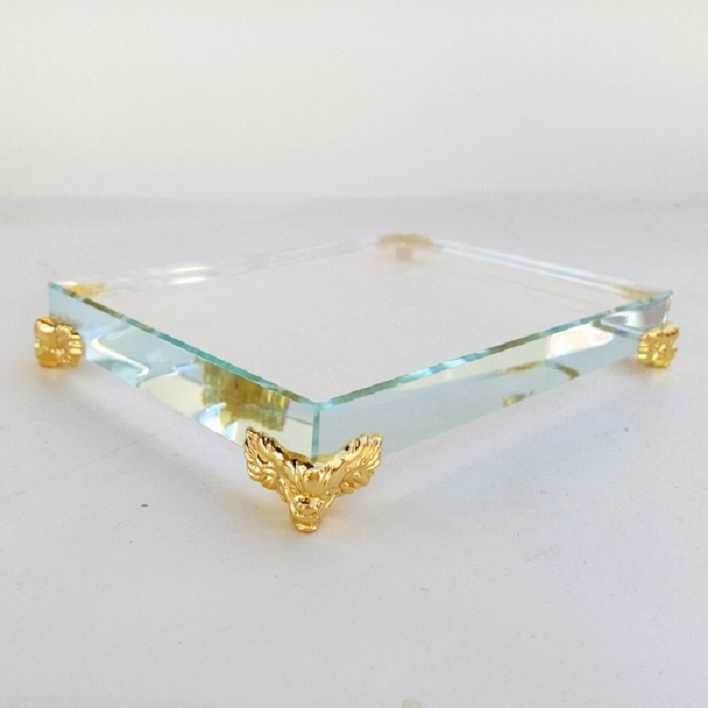 1pc Rectangular Glass Cube Bas - Desk Setup Home avaliação e preço