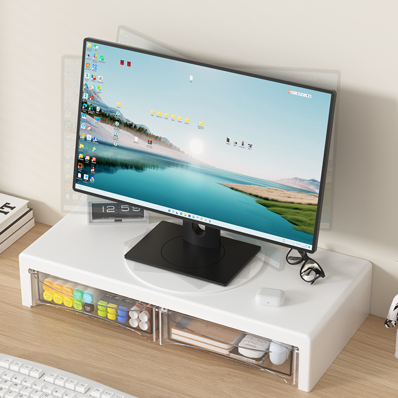2-Tier Monitor Stand, Plastic  - Desk Setup Riser avaliação e preço