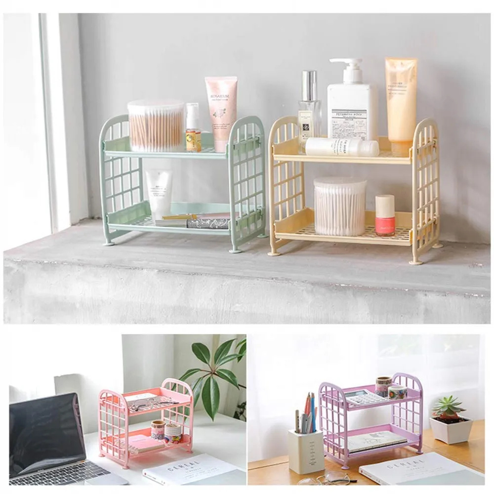 Desktop Storage Rack Organizer - Desk Setup Pink avaliação e preço