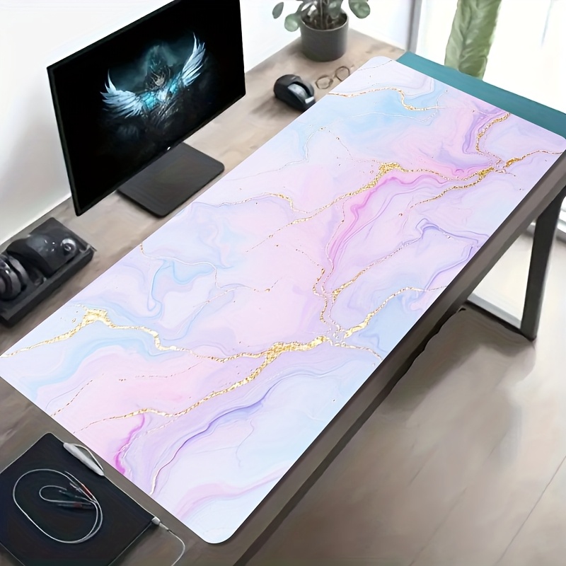 Pink Blue Marble Mouse Pad Lar - Desk Setup Blue avaliação e preço
