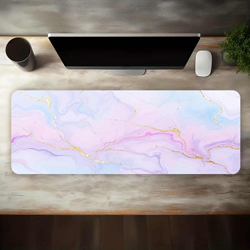 Pink Blue Marble Mouse Pad Lar - Desk Setup Blue avaliação e preço