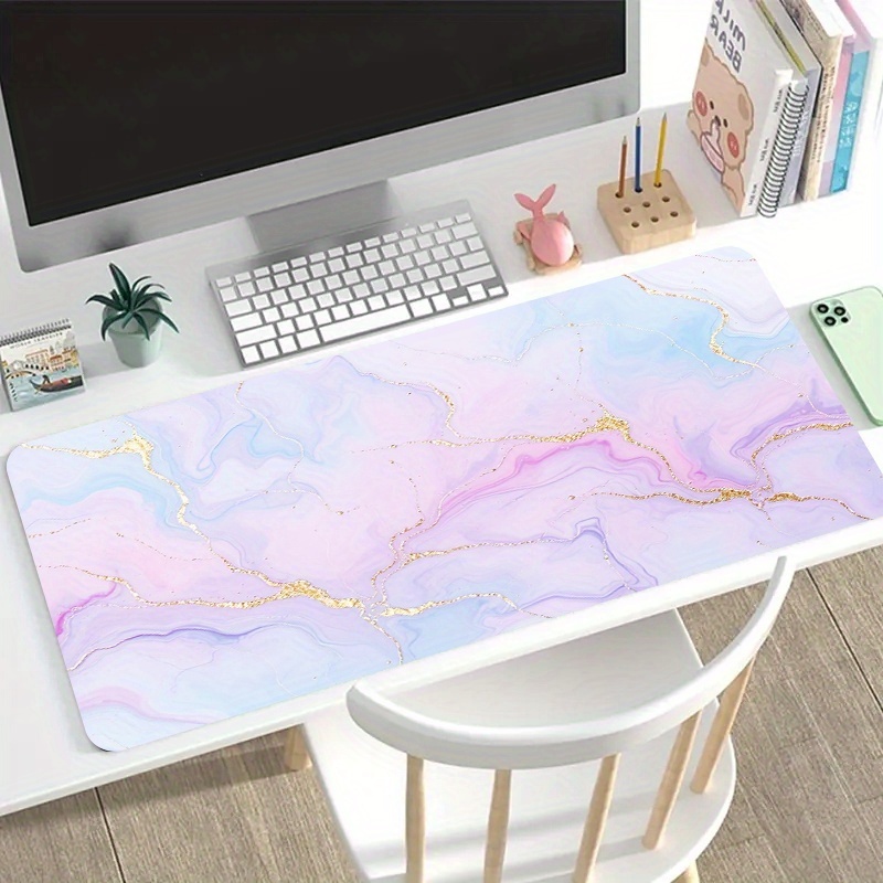 Pink Blue Marble Mouse Pad Lar - Desk Setup Blue avaliação e preço