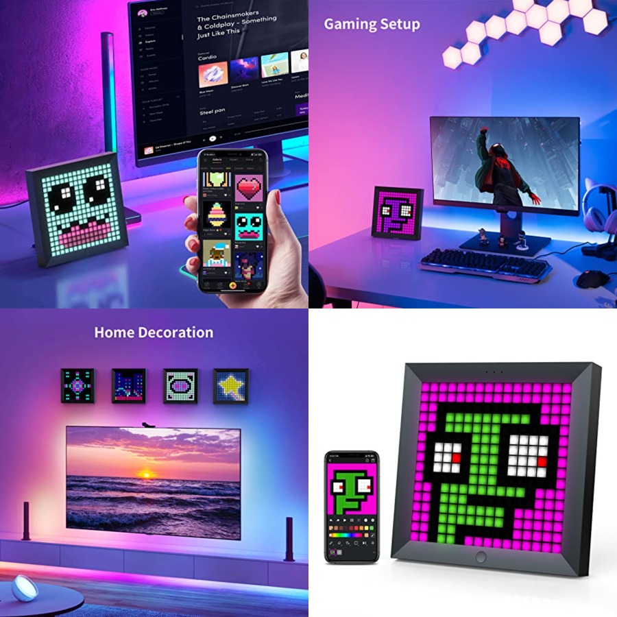 LED Light Pixel Display Panel  - Desk Setup With Tv avaliação e preço