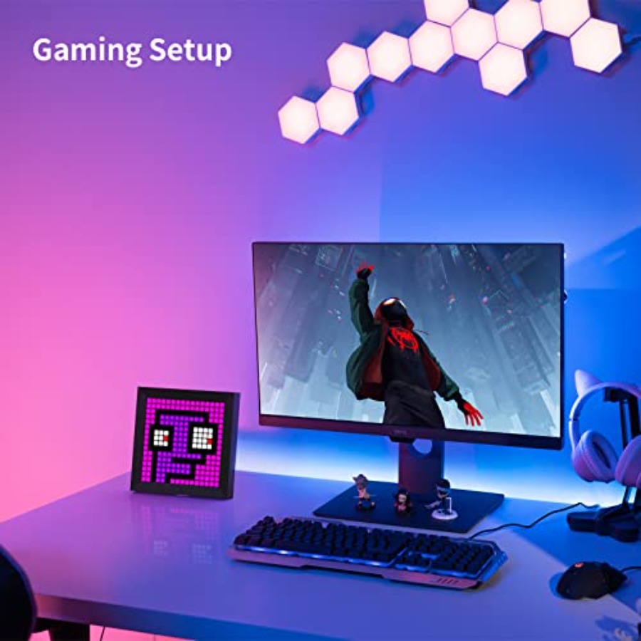 LED Light Pixel Display Panel  - Desk Setup With Tv avaliação e preço