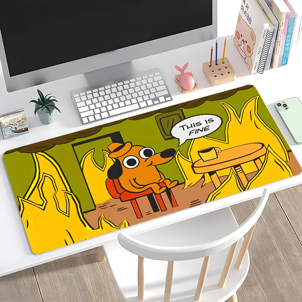 This Is Fine Dog Dachshund Mou - Desk Setup Carpet avaliação e preço