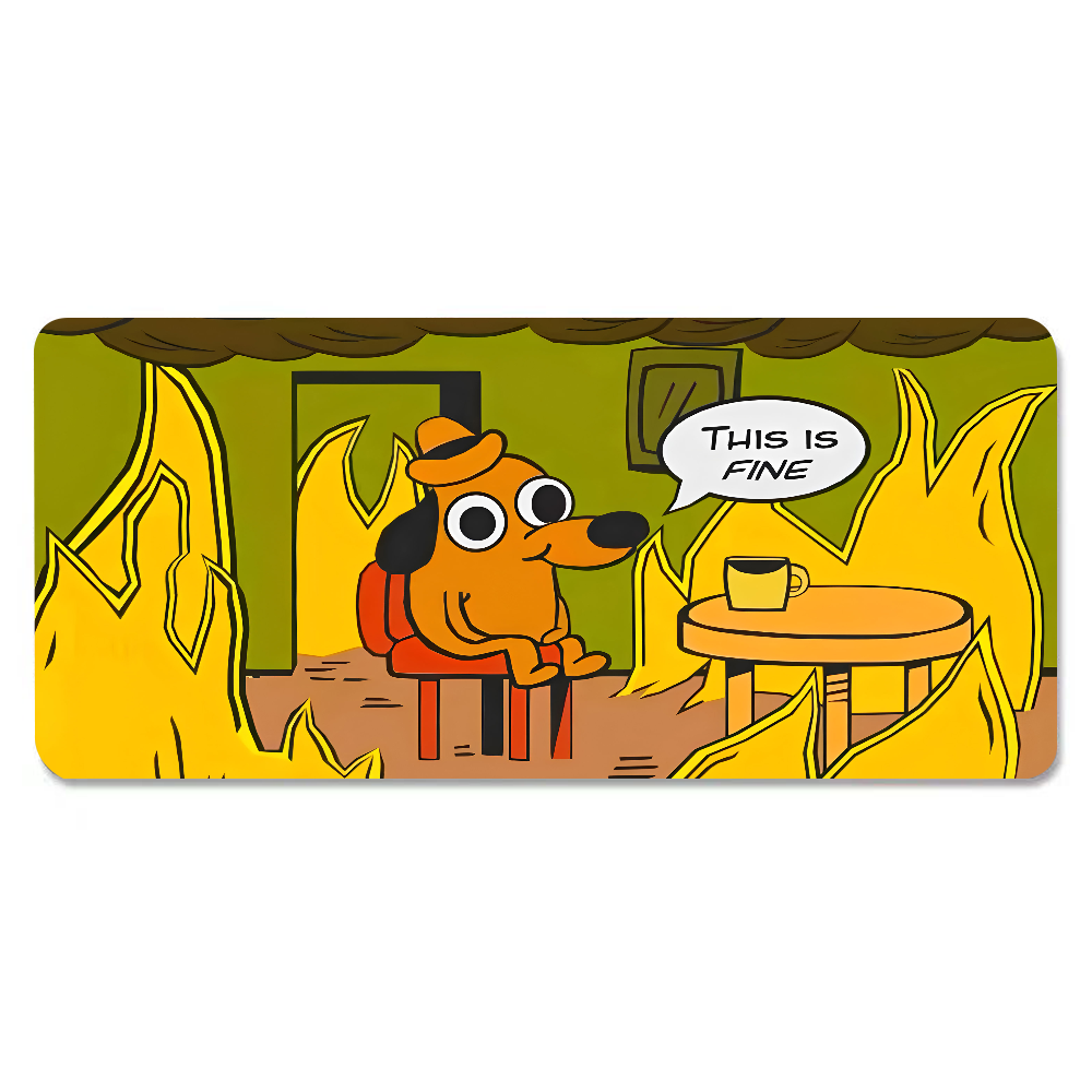 This Is Fine Dog Dachshund Mou - Desk Setup Carpet avaliação e preço
