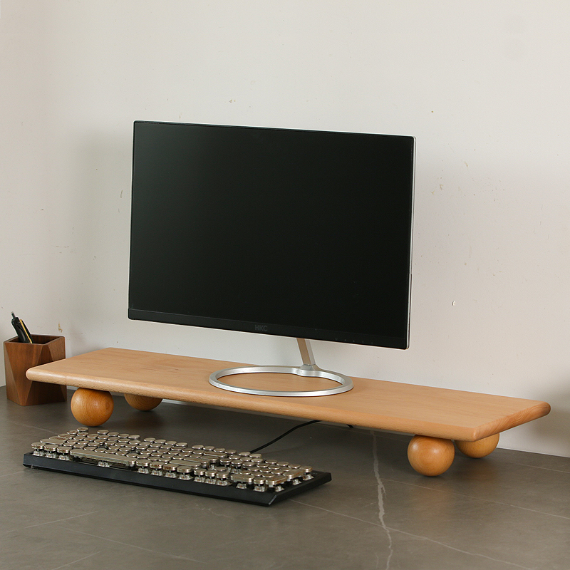 Solid Wood Monitor Riser Lapto - Desk Setup Monitor And Laptop avaliação e preço