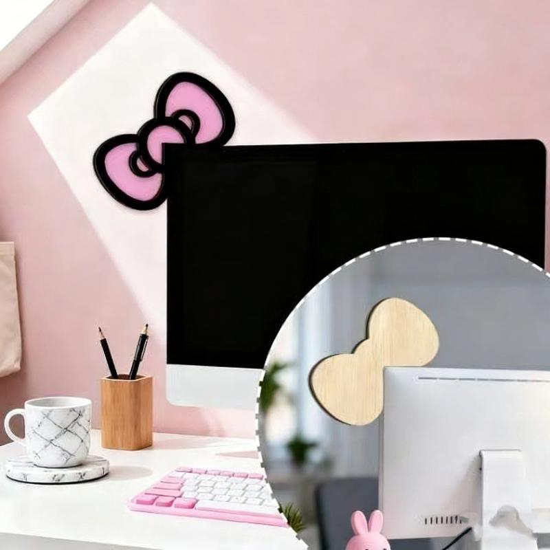 New 1/2Pcs Wooden Bowknot PC A - Desk Setup Home avaliação e preço
