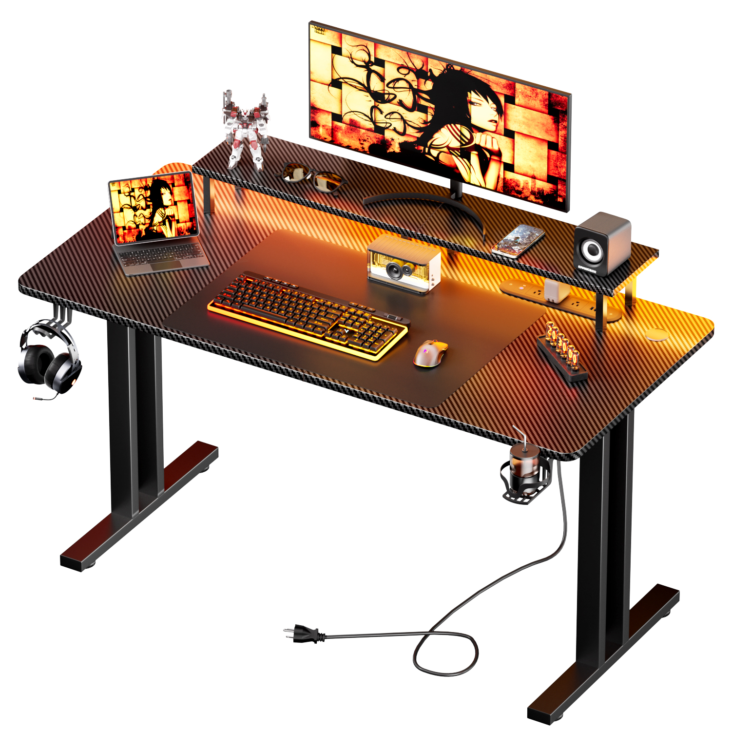 Gaming Desk with LED Lights &  - Desk Setup Home Office avaliação e preço
