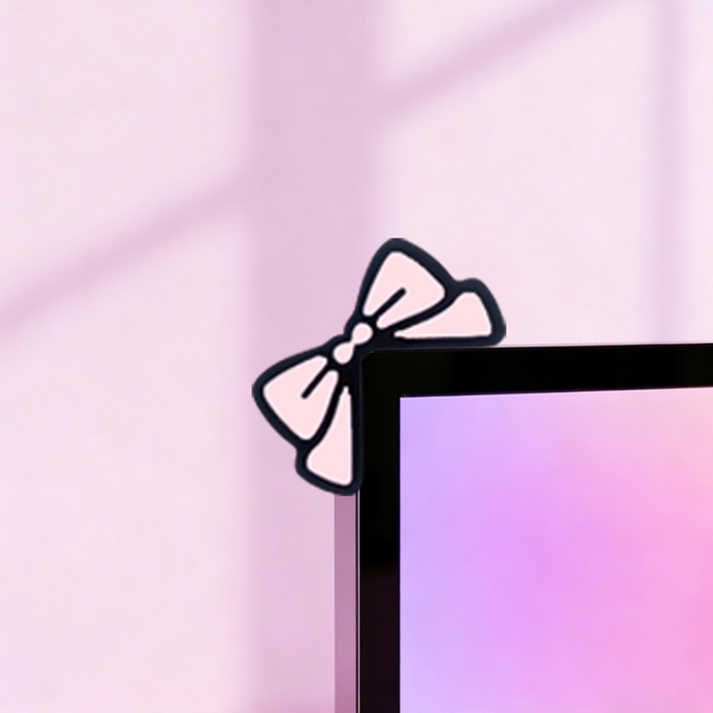 Cute Pink Bow Monitor Decor Ka - Desk Setup Monitor And Laptop avaliação e preço