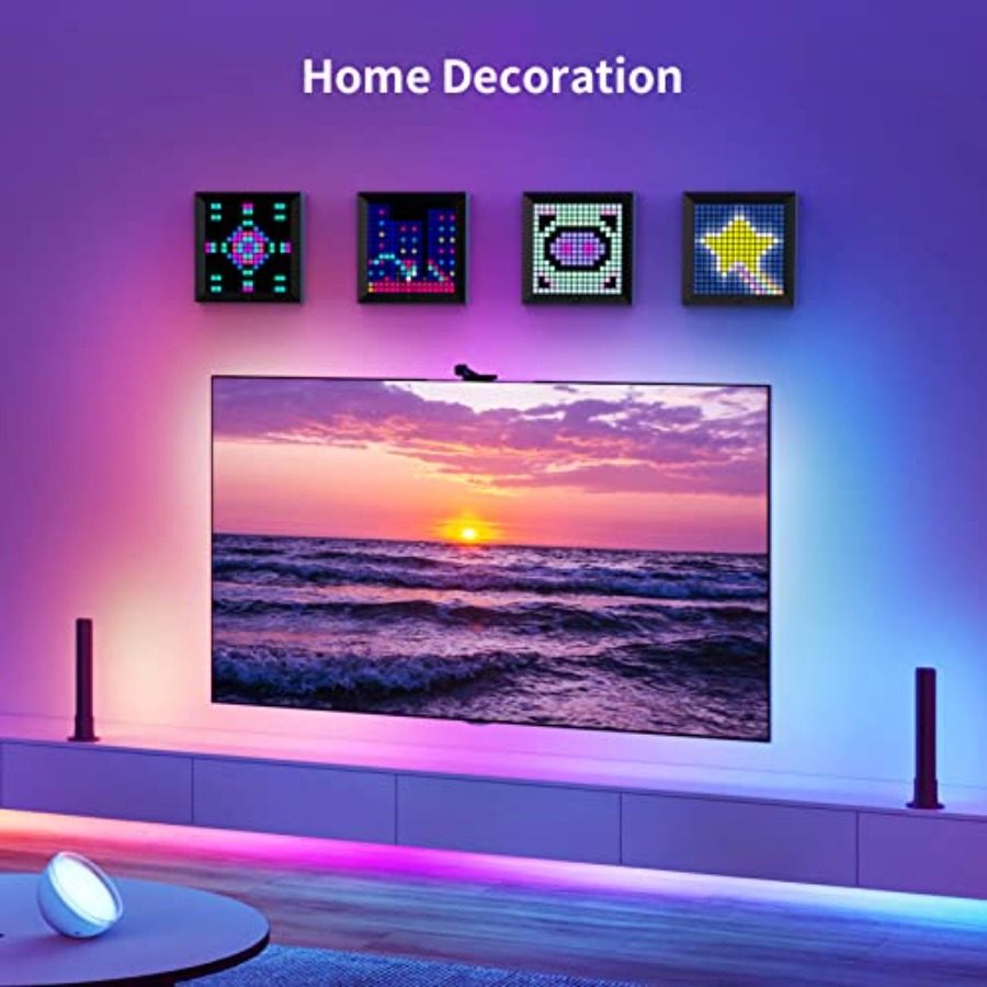 LED Light Pixel Display Panel  - Desk Setup With Tv avaliação e preço