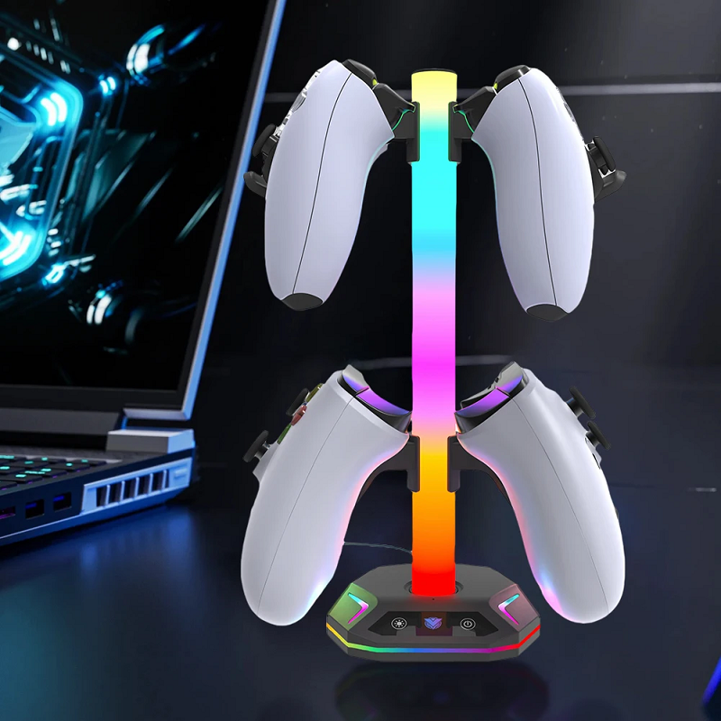 RGB Gaming Headset Stand with  - Desk Setup Natural avaliação e preço