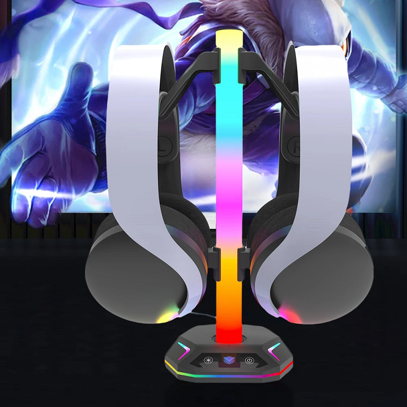 RGB Gaming Headset Stand with  - Desk Setup Natural avaliação e preço