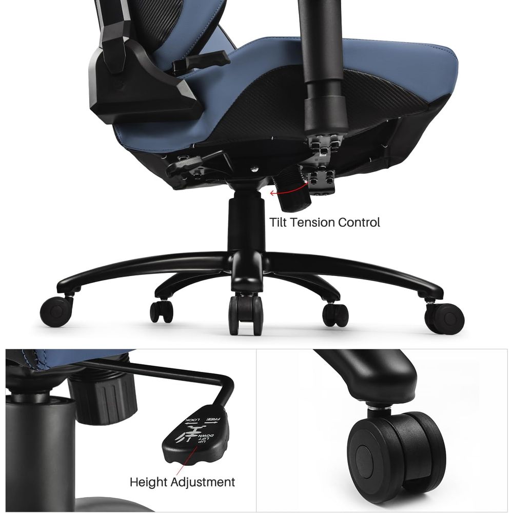 PVC Reclinable Sport Racing Se - Desk Setup Blue avaliação e preço
