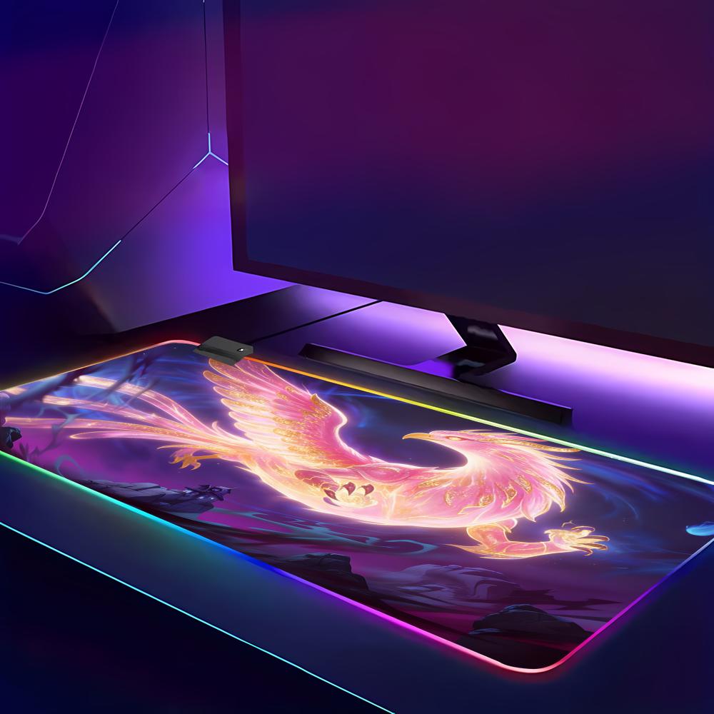 RGB LED Blue Dragon Mouse Pad  - Desk Setup Blue avaliação e preço