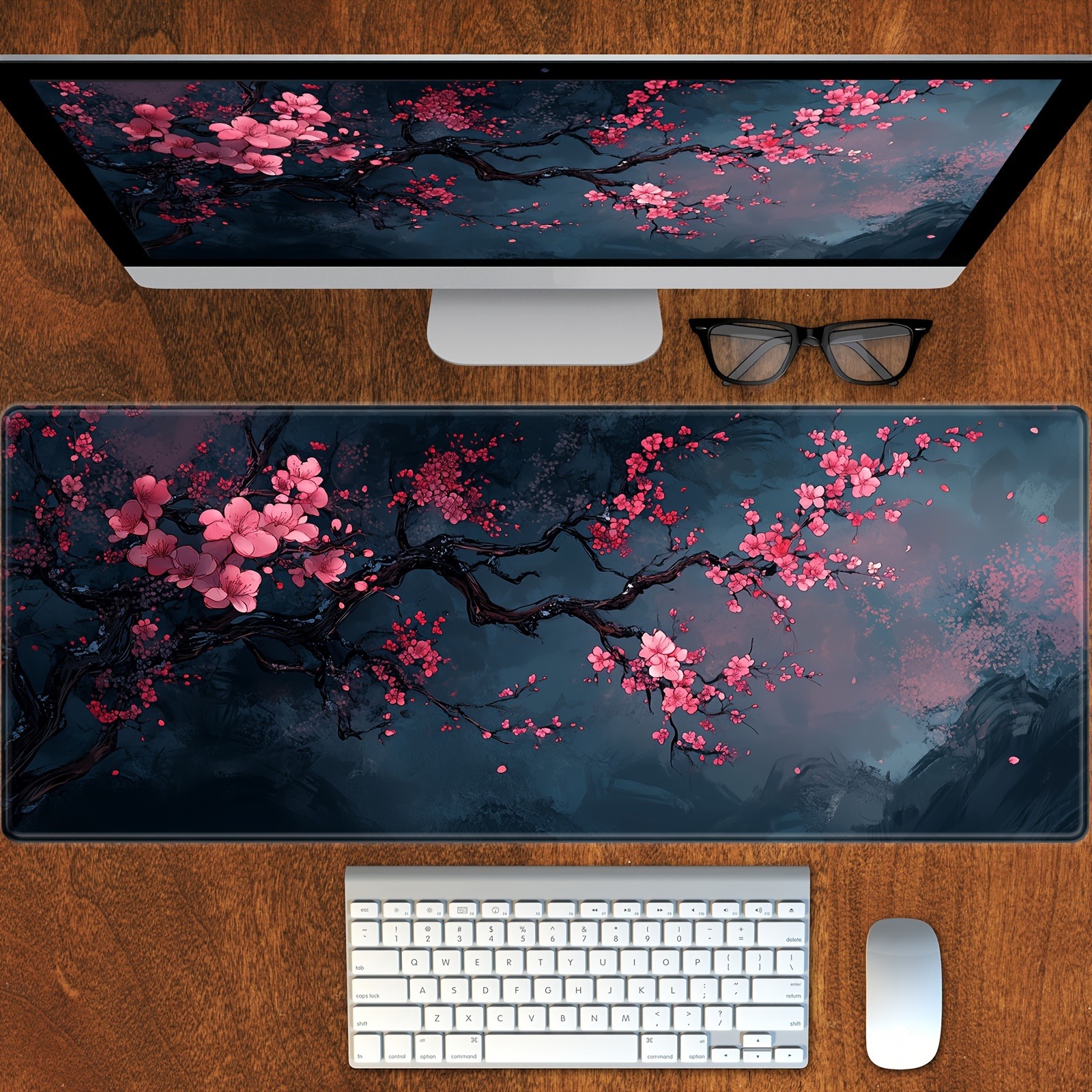 Night Cherry Blossom gaming mo - Desk Setup Carpet avaliação e preço
