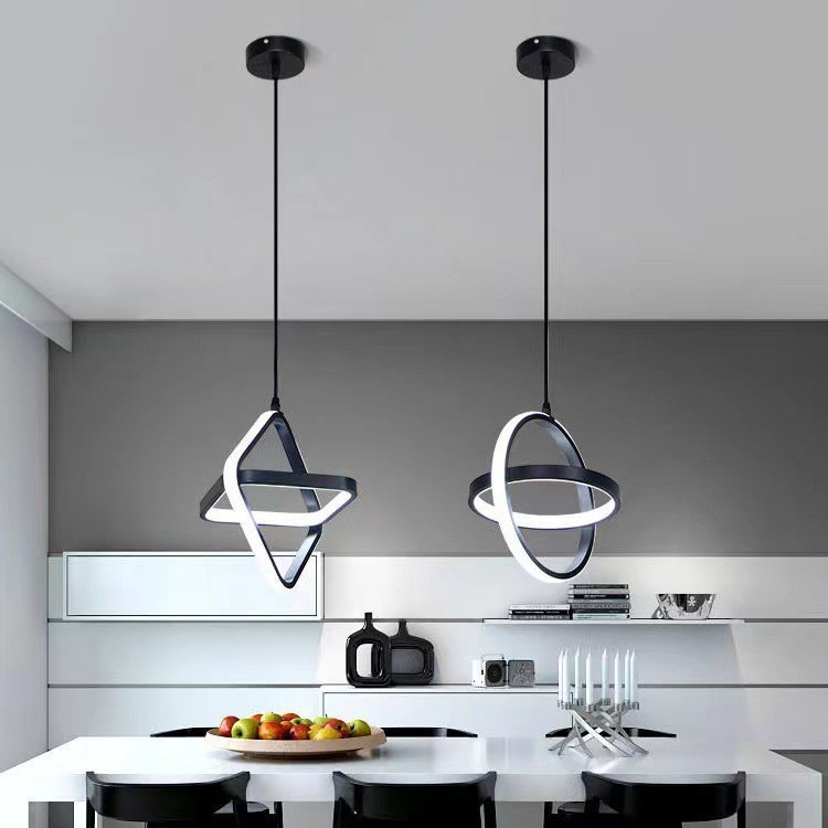 Modern LED Pendant Light Black - Desk Setup White avaliação e preço