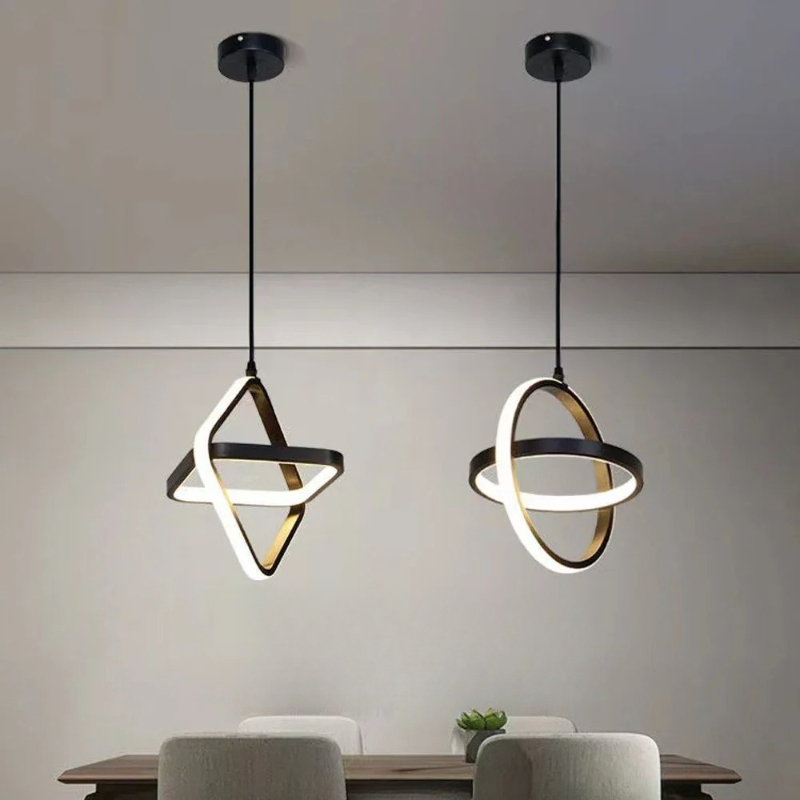 Modern LED Pendant Light Black - Desk Setup White avaliação e preço