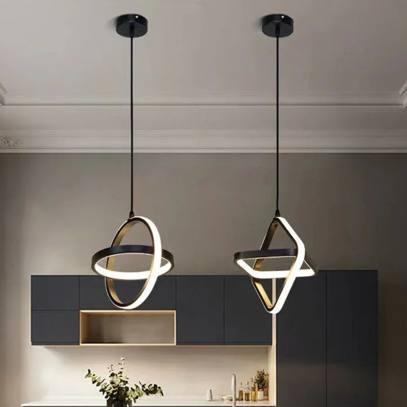 Modern LED Pendant Light Black - Desk Setup White avaliação e preço
