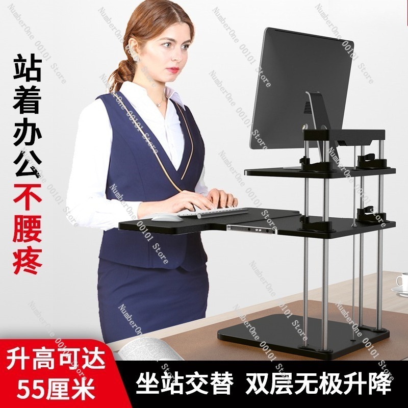 Height-Adjustable Standing Des - Desk Setup Monitor And Laptop avaliação e preço