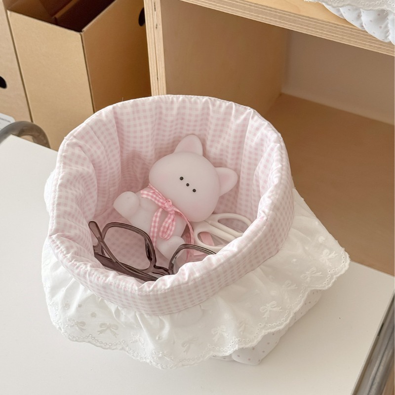 Polka Dot Ruffled Stationery H - Desk Setup Pink avaliação e preço
