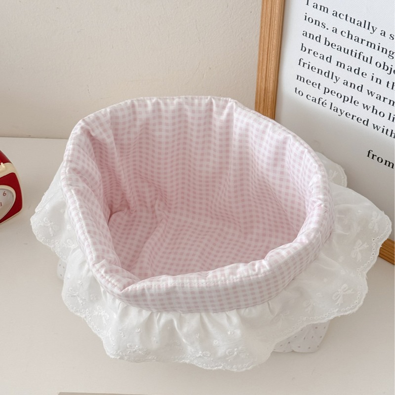 Polka Dot Ruffled Stationery H - Desk Setup Pink avaliação e preço