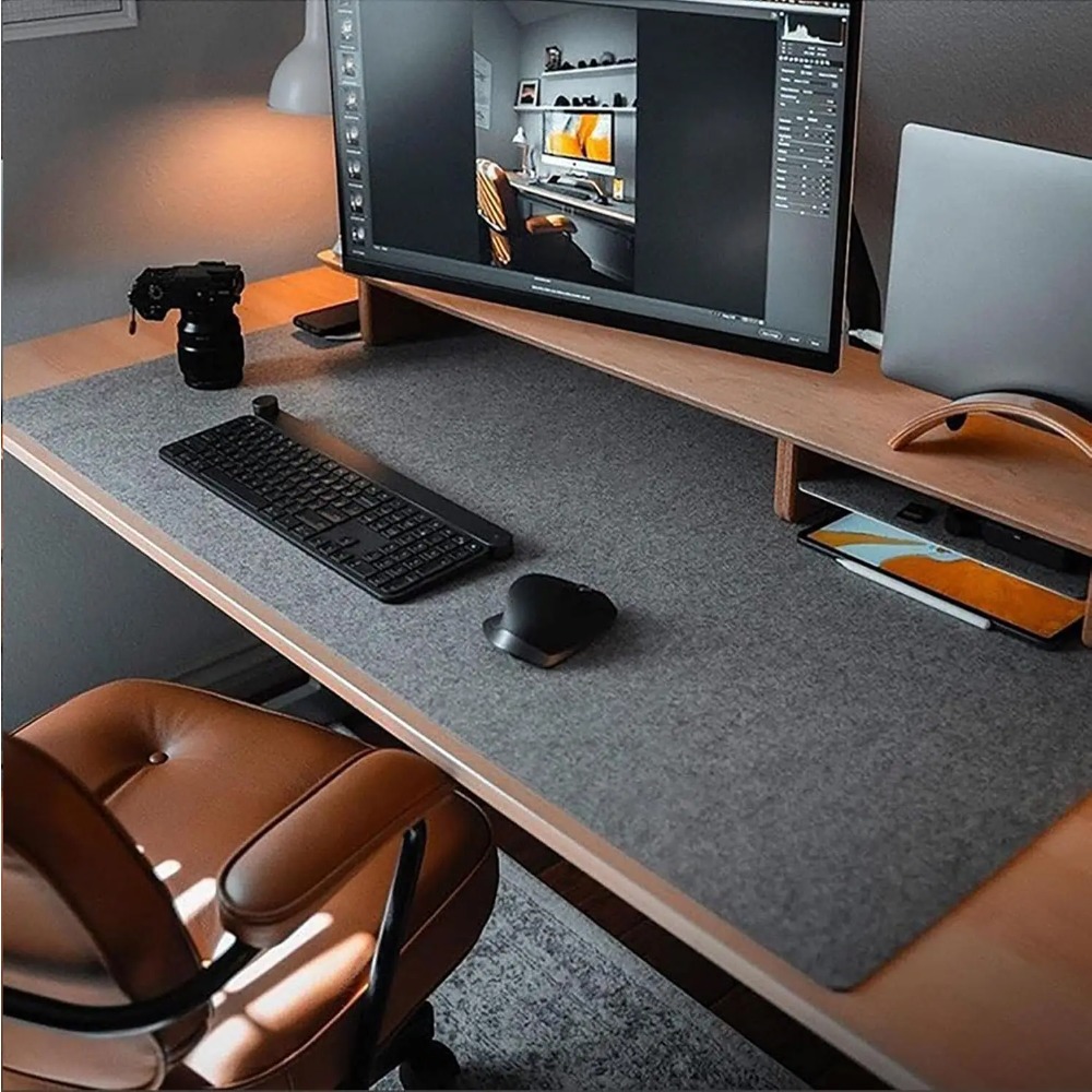 Felt Desk Mat Computer Mat for - Desk Setup Carpet avaliação e preço