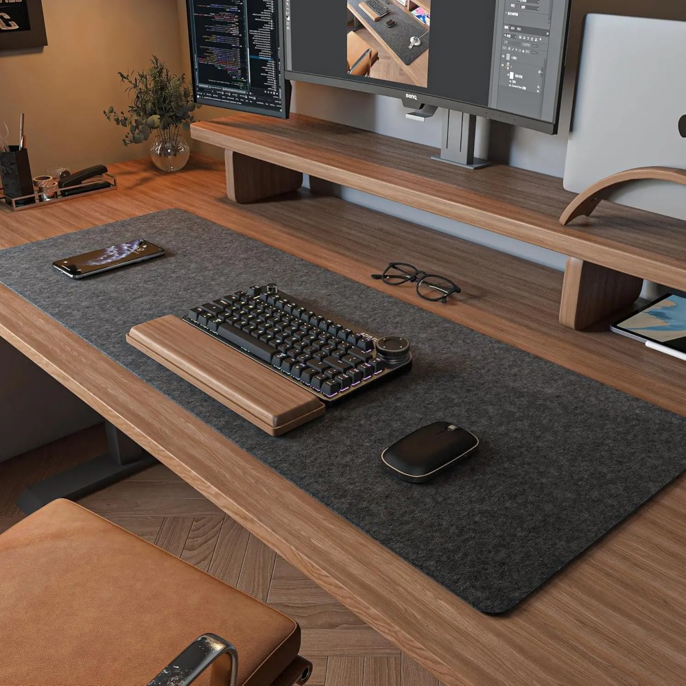 Felt Desk Mat Computer Mat for - Desk Setup Carpet avaliação e preço