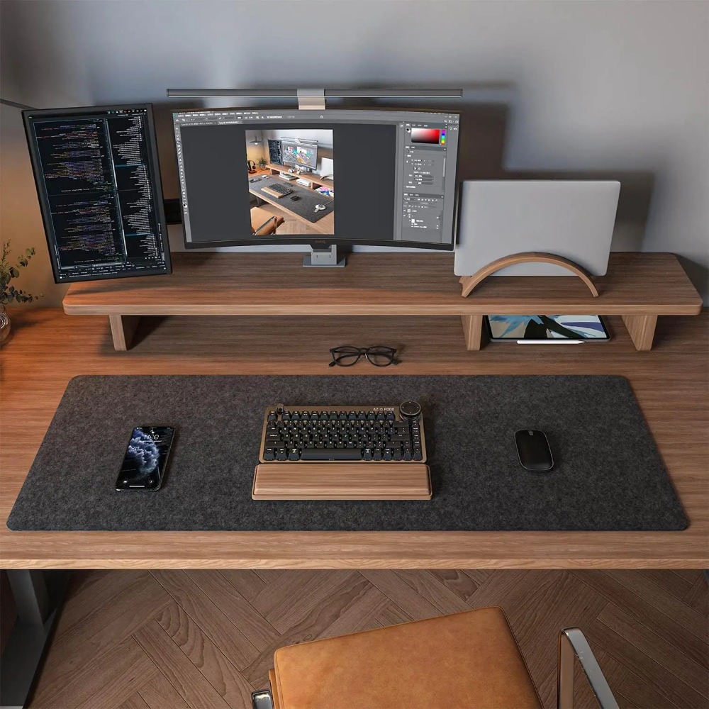 Felt Desk Mat Computer Mat for - Desk Setup Carpet avaliação e preço