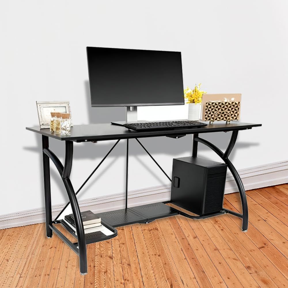 Space-Saving Collapsible Compu - Desk Setup Monitor And Laptop avaliação e preço