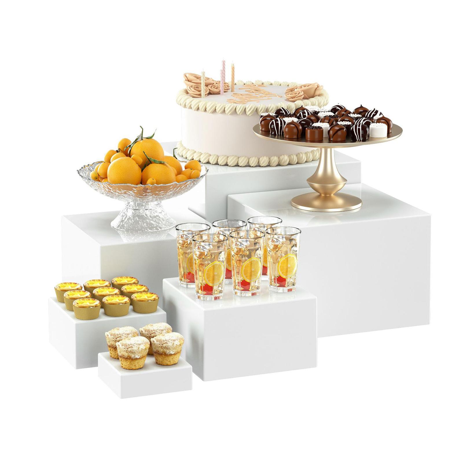6x Acrylic Buffet Riser Desser - Desk Setup Riser avaliação e preço