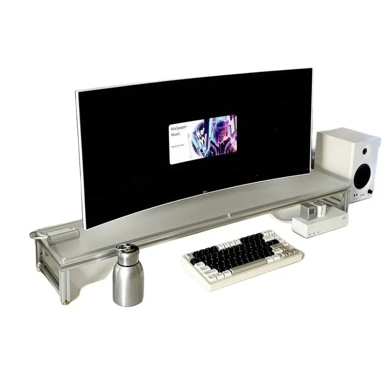 Aluminum Monitor Stand Acrylic - Desk Setup Monitor And Laptop avaliação e preço