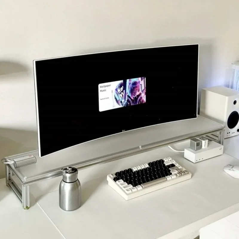 Aluminum Monitor Stand Acrylic - Desk Setup Monitor And Laptop avaliação e preço