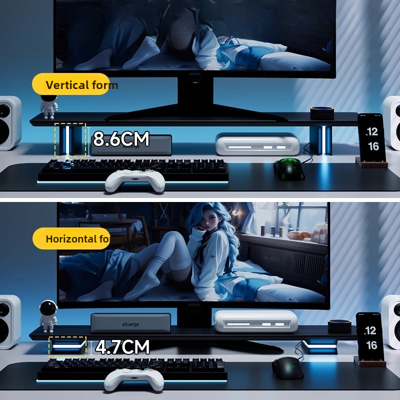 RGB Monitor Stand Ergonomic Co - Desk Setup Monitor And Laptop avaliação e preço
